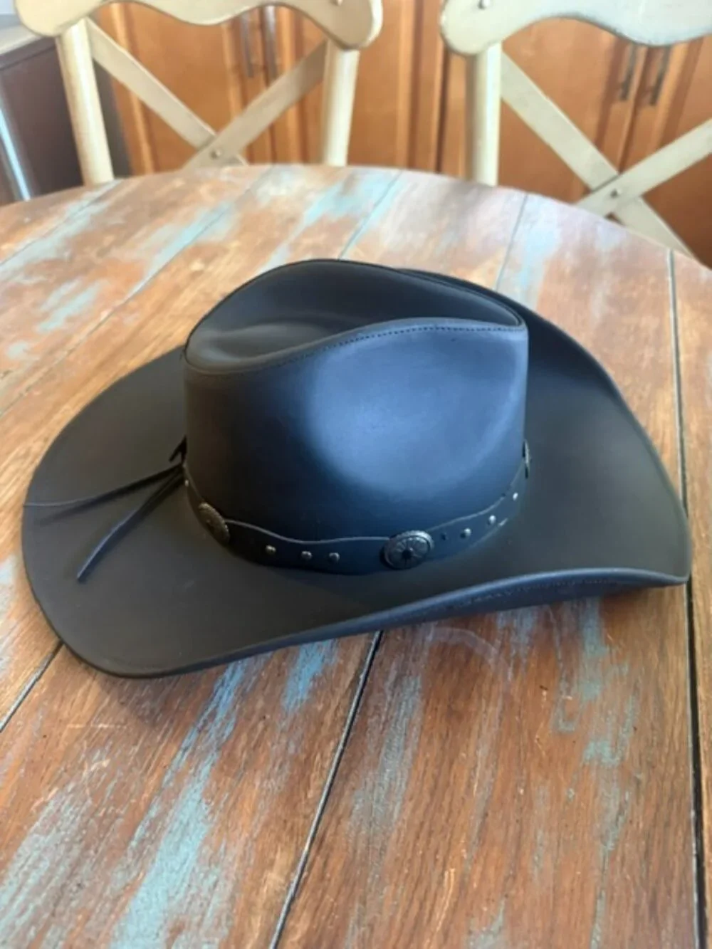 Stetson Rodeo Dr. Roxbury Black Leather Cowboy Hat - Size Small (Excellent!)